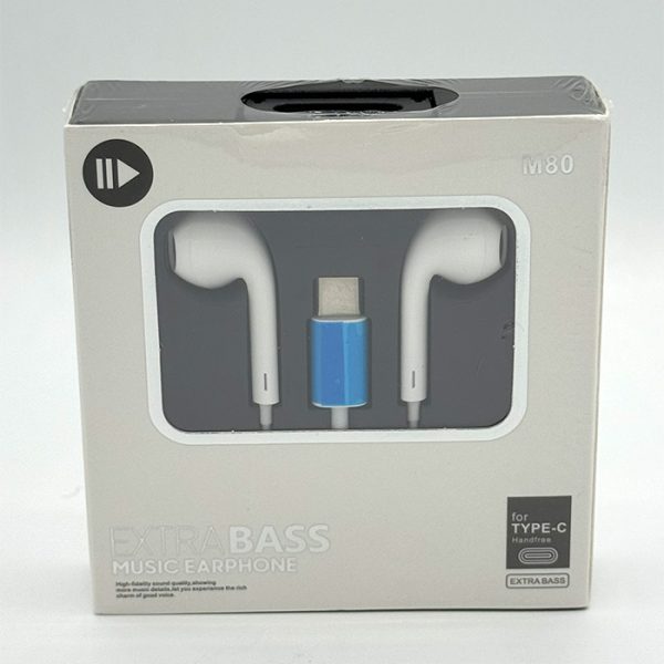 extra bass music type c earphone wired handsfree